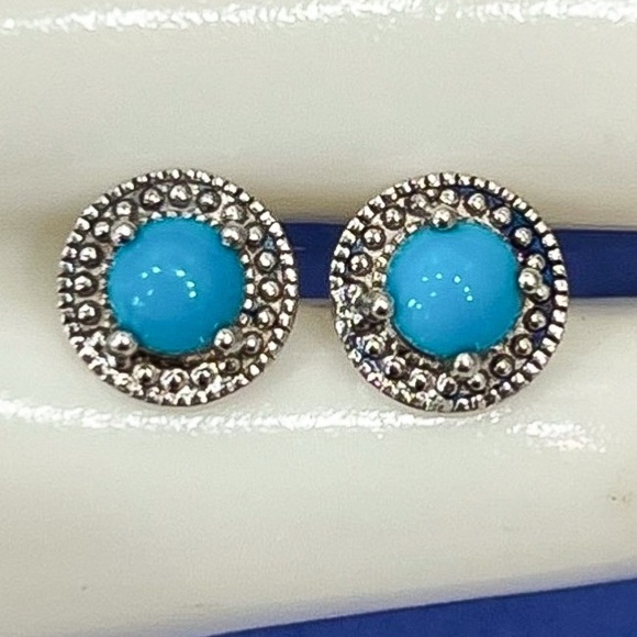 Jewelry - Arizona Sleeping Beauty Sterling Silver Stud Earrings